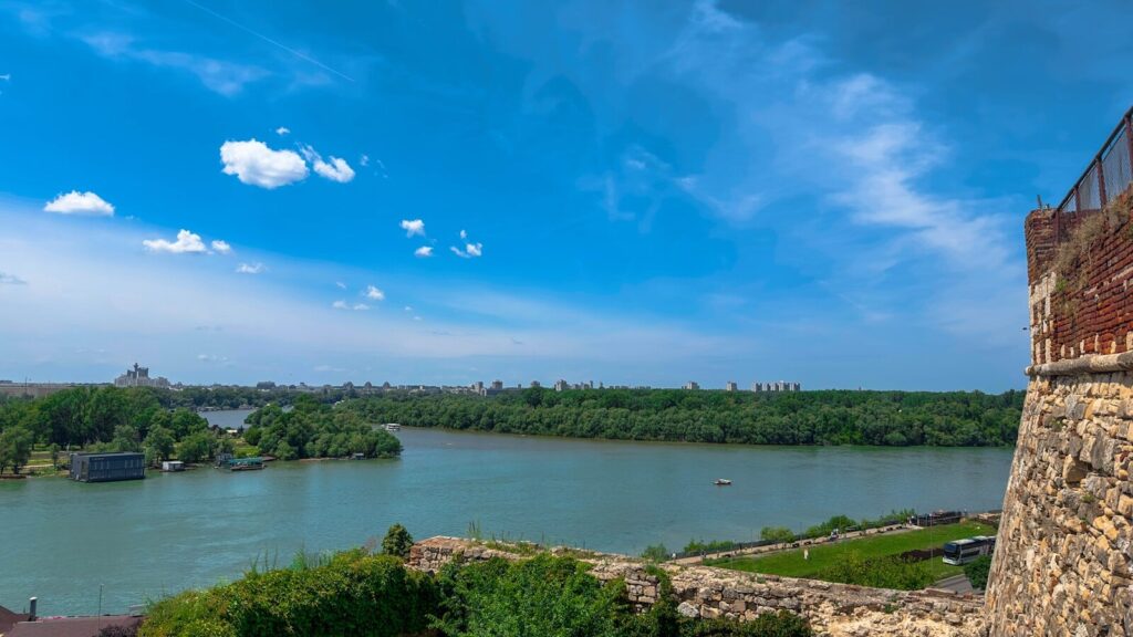 A view of a river from a castle
